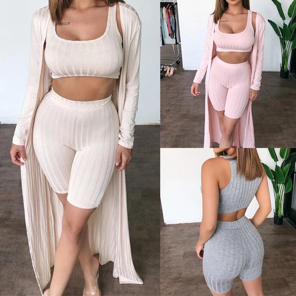 casual sportswear women's sports shorts jacket three-piece fashion vest + yoga outfit
casual sportswear women's sports shorts jacket three-piece fashion vest + yoga outfit