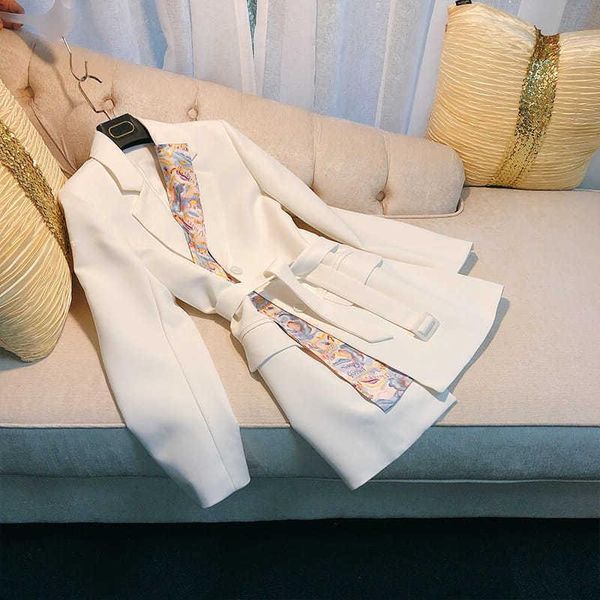 women's suits & blazers 2021 product french design sense lapel tie waist silk scarf net red suit trendy fashionable temperament jacket, White;black
women's suits & blazers 2021 product french design sense lapel tie waist silk scarf net red suit trendy fashionable temperament jacket, White;black