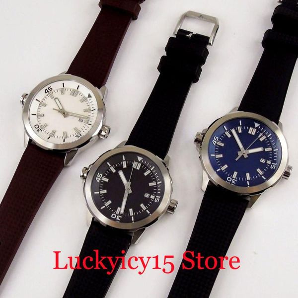 wristwatches classic automatic men watch nologo dial date window rubber band self winding movement, Slivery;brown
wristwatches classic automatic men watch nologo dial date window rubber band self winding movement, Slivery;brown