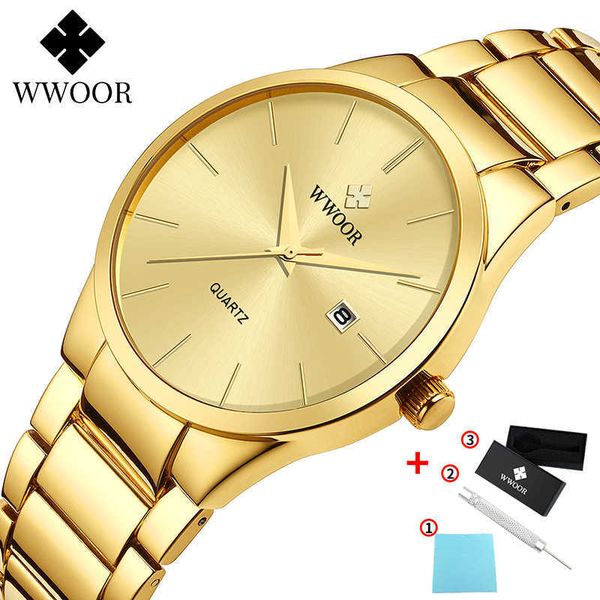 wwoor men watches luxury brand gold full steel quartz wristwatch sport waterproof date watch with box relogio masculino 210728, Slivery;brown
wwoor men watches luxury brand gold full steel quartz wristwatch sport waterproof date watch with box relogio masculino 210728, Slivery;brown