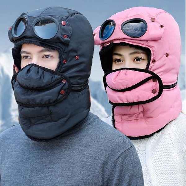 winter trapper hat with goggles ear flap thermal neck warmer cotton polyster outwear ys-buy outdoor hats, Black;white
winter trapper hat with goggles ear flap thermal neck warmer cotton polyster outwear ys-buy outdoor hats, Black;white