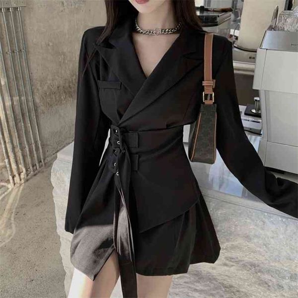 autumn winter korean style elegant long sleeve lace-up suit dress women ol work wear business mini robe femme vestidos 210514, Black;gray
autumn winter korean style elegant long sleeve lace-up suit dress women ol work wear business mini robe femme vestidos 210514, Black;gray