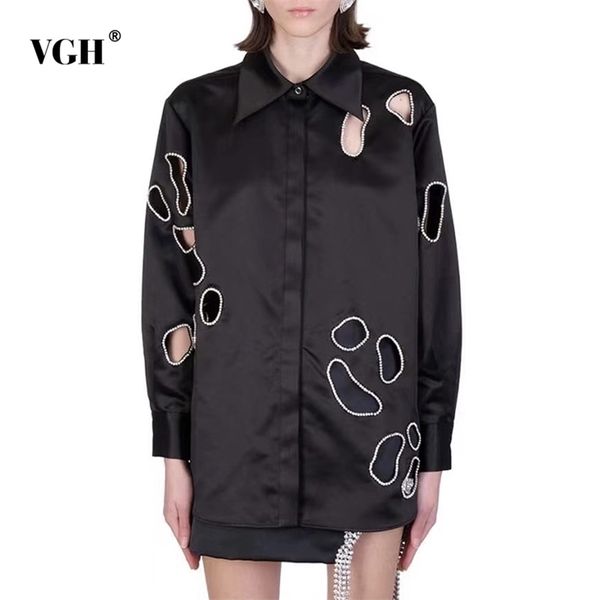 black irregular hollow out shirts for women lapel long sleeve casual straight blouses female spring fashion clothes 210531, White
black irregular hollow out shirts for women lapel long sleeve casual straight blouses female spring fashion clothes 210531, White