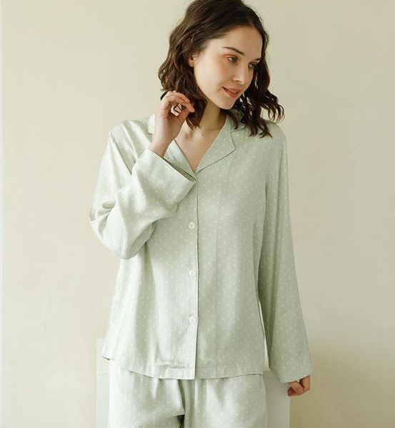 women sleepwear dots printed three colors ladies long sleeve and satin trousers pajamas set solid color spring style pajama sets, Black;red
women sleepwear dots printed three colors ladies long sleeve and satin trousers pajamas set solid color spring style pajama sets, Black;red