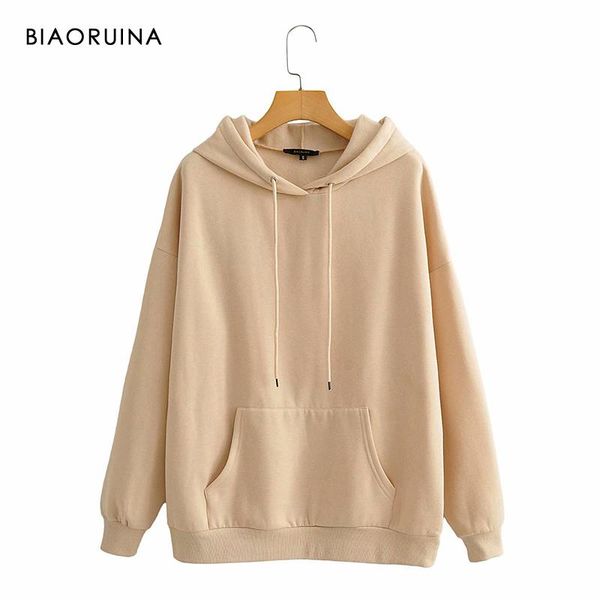 women's hoodies & sweatshirts biaoruina solid color casual all-match female basic everyday hooded sweatshirt girls loose active wear, Black
women's hoodies & sweatshirts biaoruina solid color casual all-match female basic everyday hooded sweatshirt girls loose active wear, Black