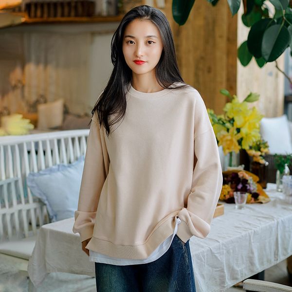 johnature women pullover autumn sweatshirts long sleeve fake two-piece japan style clothes female casual sweatshirts 210521, Black
johnature women pullover autumn sweatshirts long sleeve fake two-piece japan style clothes female casual sweatshirts 210521, Black