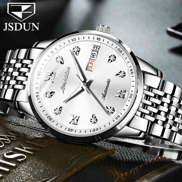 jsdun 8904 men's automatic mechanical watch date just 40mm diamond night vision luxury watches for men, Slivery;brown
jsdun 8904 men's automatic mechanical watch date just 40mm diamond night vision luxury watches for men, Slivery;brown