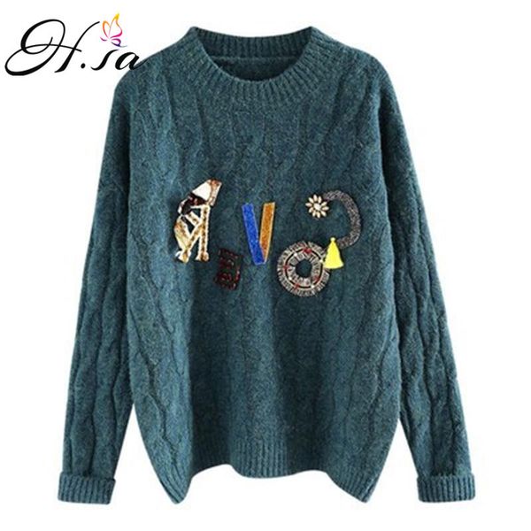 h.sa women casual chic streetwear fashion korean jumpers loose style oversized sweaters letter winter pull 210417, White;black
h.sa women casual chic streetwear fashion korean jumpers loose style oversized sweaters letter winter pull 210417, White;black