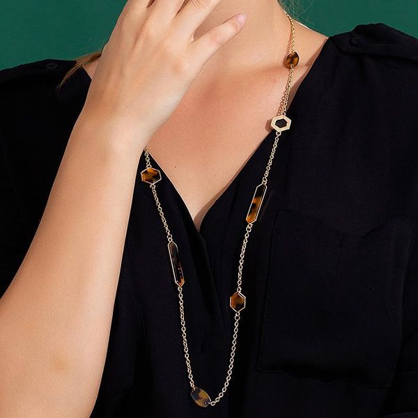 chains autumn and winter leopard acrylic necklace chain fashion versatile long gift women's, Silver
chains autumn and winter leopard acrylic necklace chain fashion versatile long gift women's, Silver