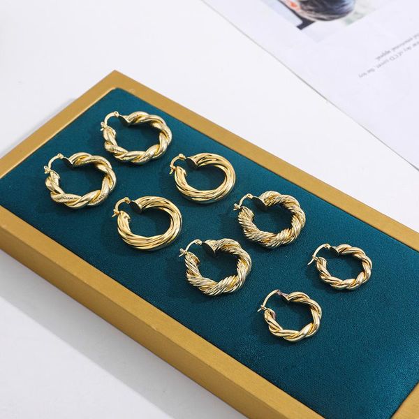 hoop & huggie minimalist gold color large twisted circle earrings for women retro geometric ear buckle earring hiphop jewelry accessories, Golden;silver
hoop & huggie minimalist gold color large twisted circle earrings for women retro geometric ear buckle earring hiphop jewelry accessories, Golden;silver