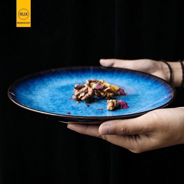 dishes & plates rux workshop ceramic western style blue round flat tray steak dinner plate tableware
dishes & plates rux workshop ceramic western style blue round flat tray steak dinner plate tableware