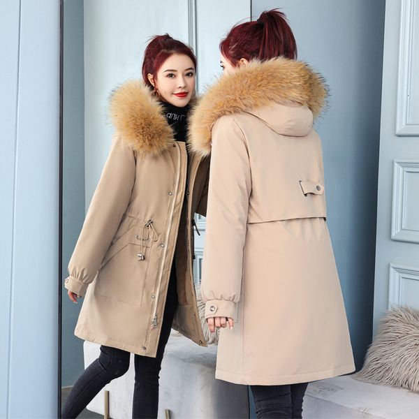 2021 style to overcome winter thickened medium and long down cotton cloth casual korean loose women's coat, Black
2021 style to overcome winter thickened medium and long down cotton cloth casual korean loose women's coat, Black