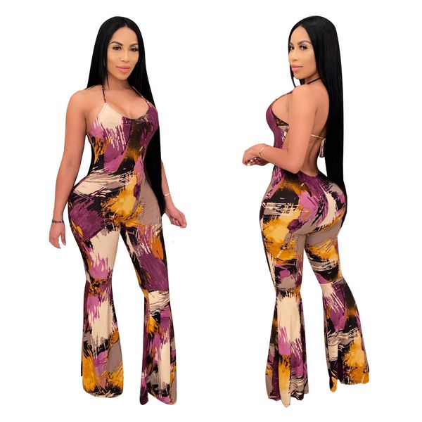 women's jumpsuits & rompers lady's nightclub wear charming women halter lace-up sleeveless backless ny tie-dye printing flared sg9, Black;white
women's jumpsuits & rompers lady's nightclub wear charming women halter lace-up sleeveless backless ny tie-dye printing flared sg9, Black;white