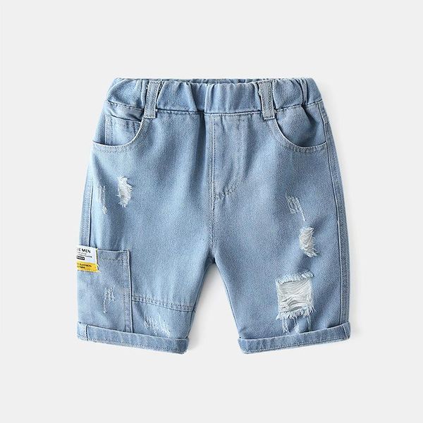 summer fashion ripped jeans shorts for boys cotton clothes knee length trouser girls kids outfit children's, Black 
summer fashion ripped jeans shorts for boys cotton clothes knee length trouser girls kids outfit children's, Black