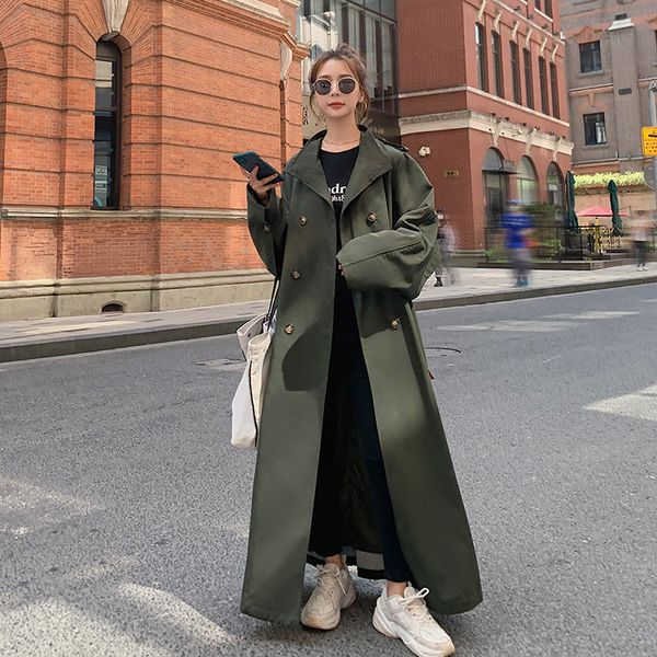 women's trench coats windbreaker spring autumn super long to the ankle loose jacket big size ladies cloak stand-up collar coat fem, Tan;black
women's trench coats windbreaker spring autumn super long to the ankle loose jacket big size ladies cloak stand-up collar coat fem, Tan;black