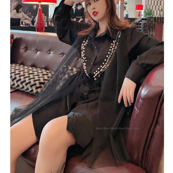 women's blouses & shirts 2021 spring women mesh patchwork blouse black irregular female casual solid z654, White
women's blouses & shirts 2021 spring women mesh patchwork blouse black irregular female casual solid z654, White