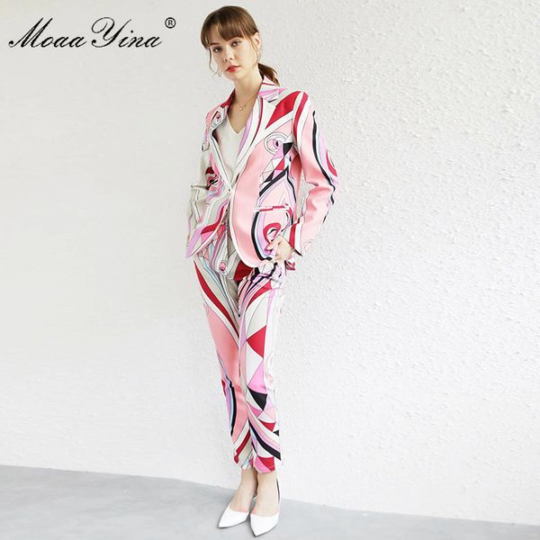 fashion designer set spring women's long sleeve suit +trousers geometry print two-piece set 210524, White
fashion designer set spring women's long sleeve suit +trousers geometry print two-piece set 210524, White