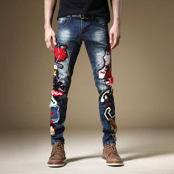 men's jeans brem pants of beauty shreds embroidered straight fine fit fashion streetwear denim m3ol, Blue
men's jeans brem pants of beauty shreds embroidered straight fine fit fashion streetwear denim m3ol, Blue