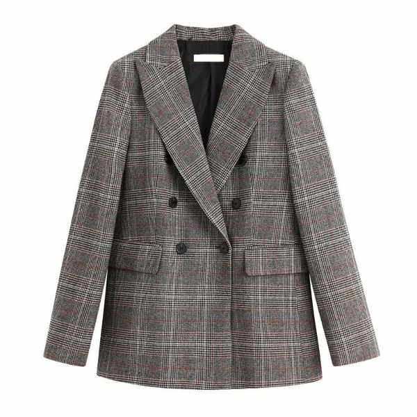 women warm fabric tweed plaid double-breasted suits 2021 ladies fashion lapel one-piece suit women's & blazers, White;black
women warm fabric tweed plaid double-breasted suits 2021 ladies fashion lapel one-piece suit women's & blazers, White;black