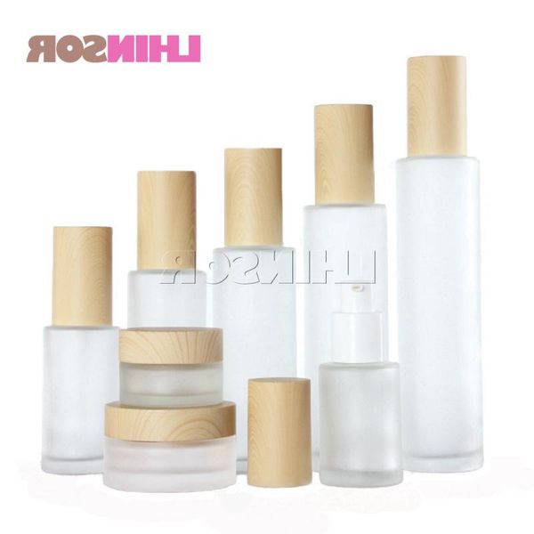 storage bottles & jars 5pcs/lot wood grain cover frosted glass spray press pump bottle lotion cream empty cosmetic packing containers
storage bottles & jars 5pcs/lot wood grain cover frosted glass spray press pump bottle lotion cream empty cosmetic packing containers