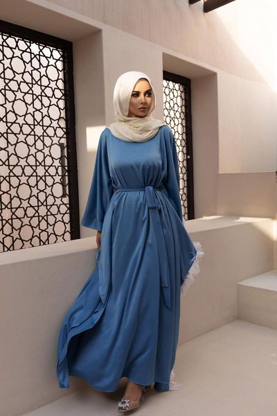 ethnic clothing fashion stitching feather elegant loose muslim robe bat sleeve plus size women's fabric dress, Red
ethnic clothing fashion stitching feather elegant loose muslim robe bat sleeve plus size women's fabric dress, Red