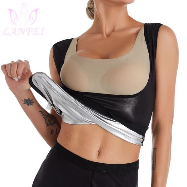 women's shapers lanfei sauna vest silver coating shirts for women fat burning sweat waist trainer slimming workout fitness corset belt, Black;white
women's shapers lanfei sauna vest silver coating shirts for women fat burning sweat waist trainer slimming workout fitness corset belt, Black;white