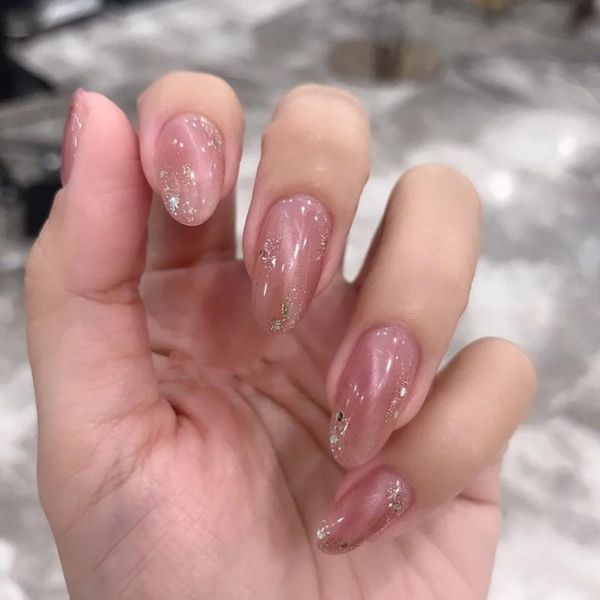 fake nails with glitter for women silver flake pink cat's eye manicure patch removable press on designs nail false, Red;gold
fake nails with glitter for women silver flake pink cat's eye manicure patch removable press on designs nail false, Red;gold