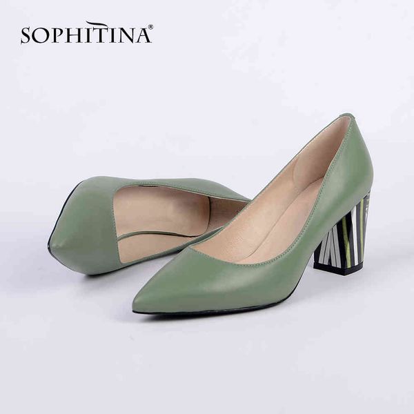 sophitina elegant pumps fashion flower square heels office woman shoes pointed toe slip-on genuine leather handmade pumps a84 210513, Black
sophitina elegant pumps fashion flower square heels office woman shoes pointed toe slip-on genuine leather handmade pumps a84 210513, Black