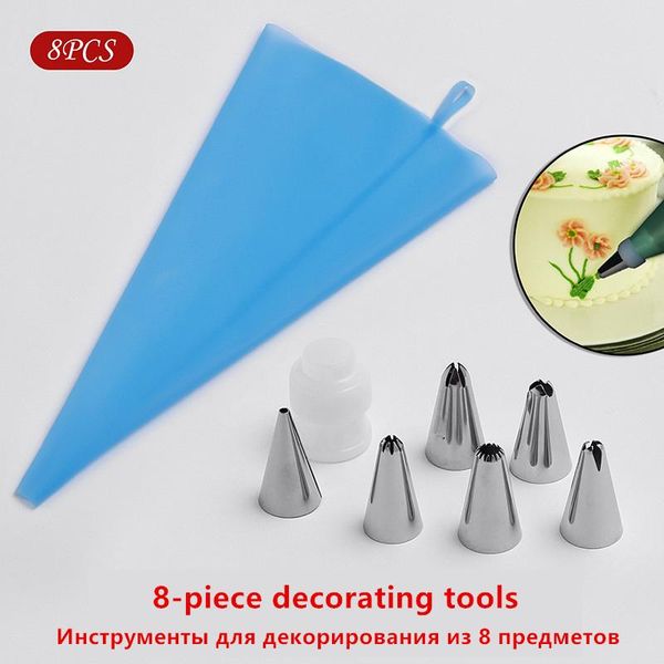 8pcs/set icing piping cream pastry reusable bag with 6 stainless steel nozzle baking accessories cake decoration tools &
8pcs/set icing piping cream pastry reusable bag with 6 stainless steel nozzle baking accessories cake decoration tools &