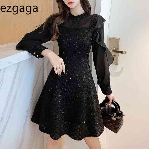 ezgaga elegant dress women vintage long sleeve spring a-line high waist korean chic dresses office lady dress vestidos 210430, Black;gray
ezgaga elegant dress women vintage long sleeve spring a-line high waist korean chic dresses office lady dress vestidos 210430, Black;gray