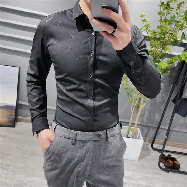 men's casual shirts plus size 4xl- business formal wear leaves floral men clothing simple slim fit long sleeve office chemise homme, White;black
men's casual shirts plus size 4xl- business formal wear leaves floral men clothing simple slim fit long sleeve office chemise homme, White;black