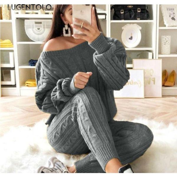 women's two piece pants sweater 2-piece set women solid o-neck long sleeve pullover casual elastic waist knitted lady autumn winter set, White
women's two piece pants sweater 2-piece set women solid o-neck long sleeve pullover casual elastic waist knitted lady autumn winter set, White