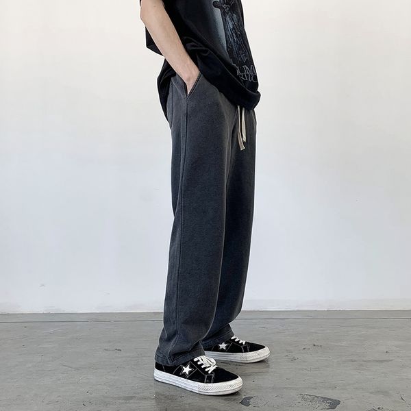 high street men's summer thin style ruffian handsome drop feeling casual loose versatile straight tube black sports pants
high street men's summer thin style ruffian handsome drop feeling casual loose versatile straight tube black sports pants