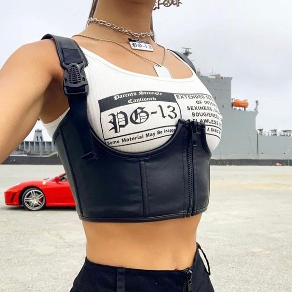 women's tanks & camis helisopus black pu leather punk slim tank sleeveless zipper motorcycle crop cool girl wild vest streetwear, White
women's tanks & camis helisopus black pu leather punk slim tank sleeveless zipper motorcycle crop cool girl wild vest streetwear, White