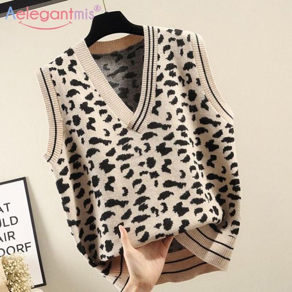 women's vests aelegantmis 4 color leopard knitted sweater vest women casual loose sleeveless waistcoats female preppy y2k knitwear kore, Black;white
women's vests aelegantmis 4 color leopard knitted sweater vest women casual loose sleeveless waistcoats female preppy y2k knitwear kore, Black;white