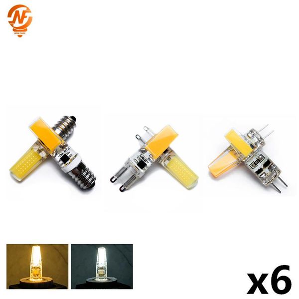 bulbs 6pcs/lot led g4 g9 e14 lamp bulb ac/dc 12v 220v 3w 6w cob smd lighting lights replace halogen spotlight chandelier
bulbs 6pcs/lot led g4 g9 e14 lamp bulb ac/dc 12v 220v 3w 6w cob smd lighting lights replace halogen spotlight chandelier