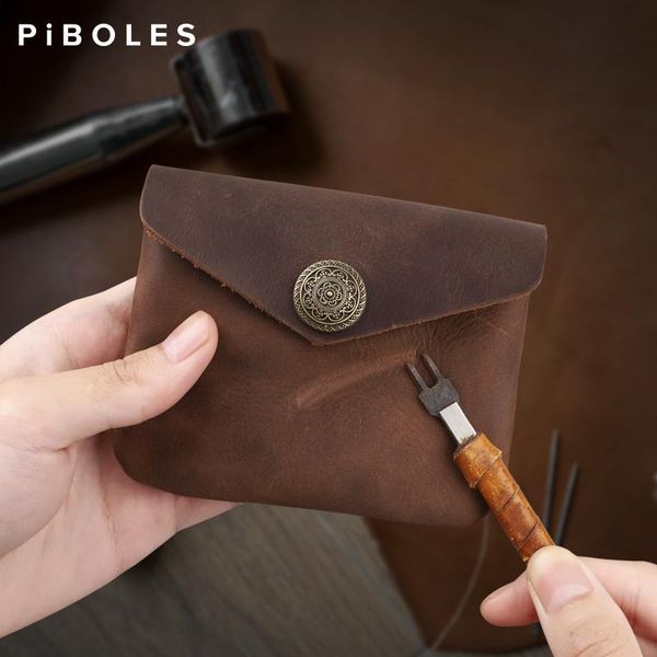 card holders portable coin purse handmade genuine leather double pockets holder money zipper bag retro mini storable earline wallet, Brown;gray
card holders portable coin purse handmade genuine leather double pockets holder money zipper bag retro mini storable earline wallet, Brown;gray
