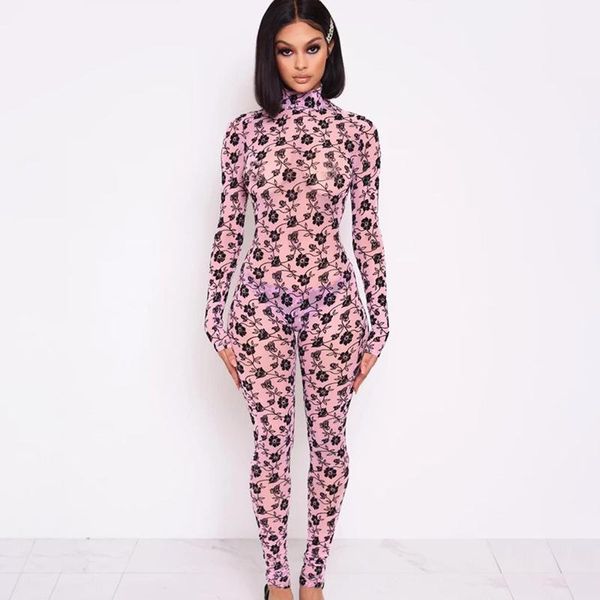 women's jumpsuits & rompers skinny ladies see-through long sleeve bodysuit summer mesh floral print nightclub style jumpsuit, Black;white
women's jumpsuits & rompers skinny ladies see-through long sleeve bodysuit summer mesh floral print nightclub style jumpsuit, Black;white