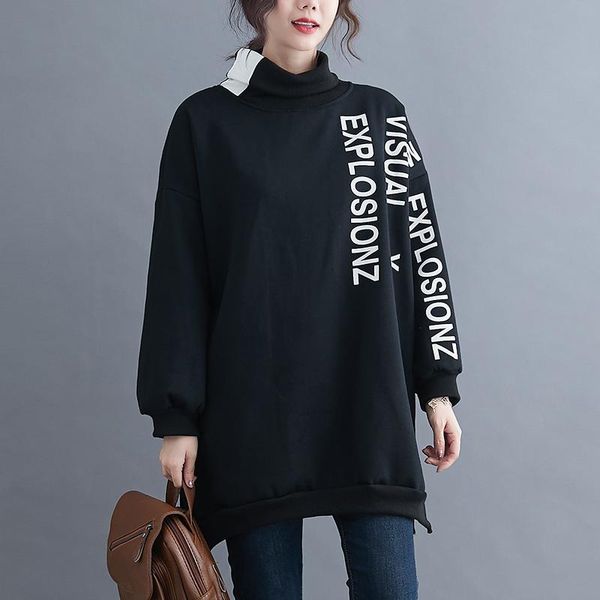 high neck turtleneck hoodies loose oversized pullovers long sleeved fashion letter printed jumper sweatshirts moletom feminino women's, Black
high neck turtleneck hoodies loose oversized pullovers long sleeved fashion letter printed jumper sweatshirts moletom feminino women's, Black