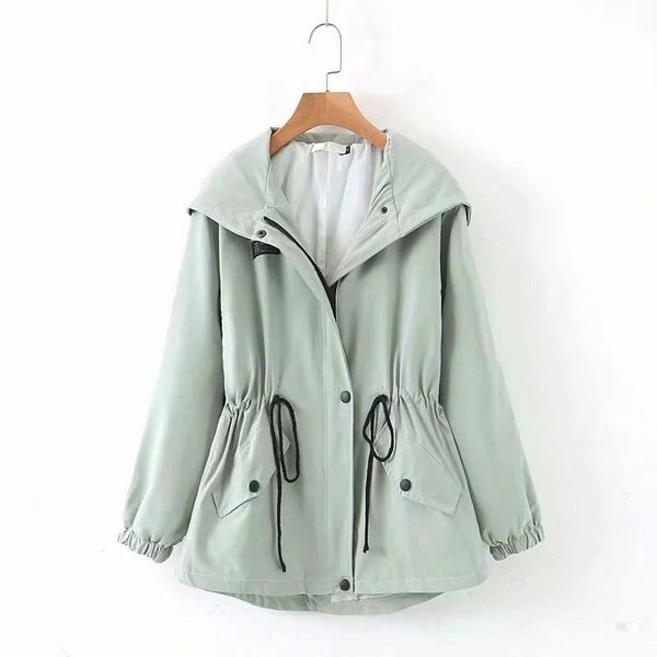women's trench coats klacwaya women 2021 fashion elastic waist lace up pockets ladies full sleeve hooded slim windbreaker elegant femal, Tan;black
women's trench coats klacwaya women 2021 fashion elastic waist lace up pockets ladies full sleeve hooded slim windbreaker elegant femal, Tan;black