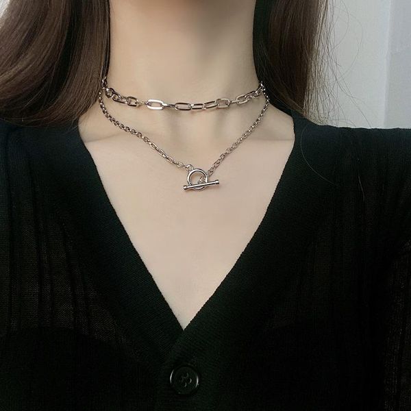 Pendant Necklaces Alloy Metal Chain Double Layer Hip Hop Trend Necklace Round Sweater Clavicle Trendy Jewelry, Silver
Pendant Necklaces Alloy Metal Chain Double Layer Hip Hop Trend Necklace Round Sweater Clavicle Trendy Jewelry, Silver