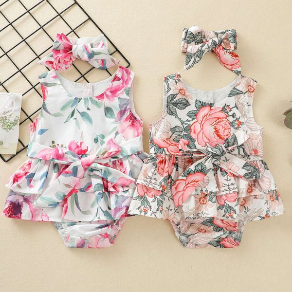 girls' one piece baby's summer floral sleeveless climbing suit fashionable foreign style children's wear two colors, White
girls' one piece baby's summer floral sleeveless climbing suit fashionable foreign style children's wear two colors, White