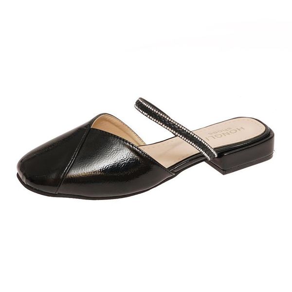 slippers korean women's crystal pu leather sandalias mules mujer con perlas calzado plates femme half slides flat summer shoes, Black
slippers korean women's crystal pu leather sandalias mules mujer con perlas calzado plates femme half slides flat summer shoes, Black