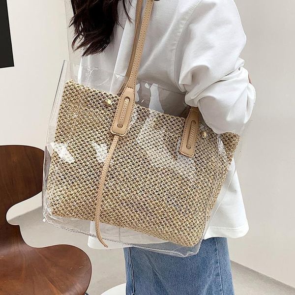 evening bags fashion luxury women shoulder bag large capacity plastic beach leisure pure color ladies transparent weave handbag
evening bags fashion luxury women shoulder bag large capacity plastic beach leisure pure color ladies transparent weave handbag
