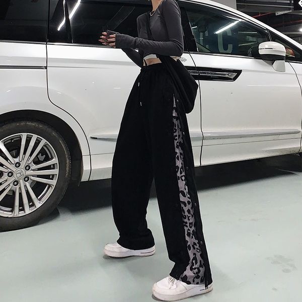 women's pants & capris black leopard print slim spring versatile loose drawstring trousers straight casual wide leg hgu6, Black;white
women's pants & capris black leopard print slim spring versatile loose drawstring trousers straight casual wide leg hgu6, Black;white