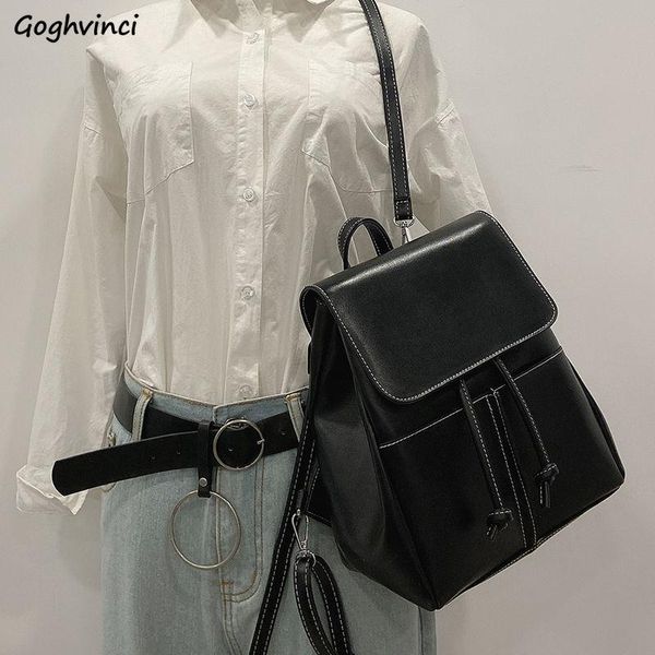 backpack style backpacks women thread black portable fashion streetwear simple all-match pu high-capacity string book-bags travel chic ulzza
backpack style backpacks women thread black portable fashion streetwear simple all-match pu high-capacity string book-bags travel chic ulzza