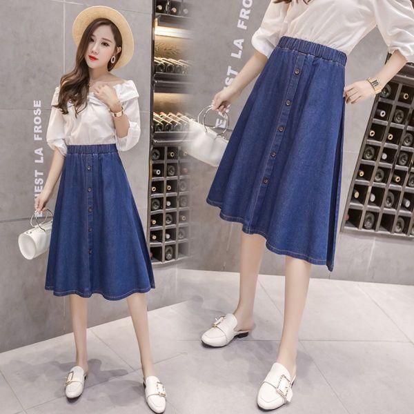 skirts plus size women loose midi denim skirt 2021 spring summer female safari style a line knee length high waist jeans, Black
skirts plus size women loose midi denim skirt 2021 spring summer female safari style a line knee length high waist jeans, Black