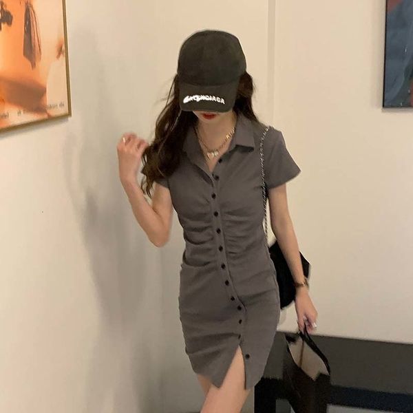casual dresses spice girl shirt collar slim fit pleated waist single breasted short sleeve skirt rtun, Black;gray
casual dresses spice girl shirt collar slim fit pleated waist single breasted short sleeve skirt rtun, Black;gray