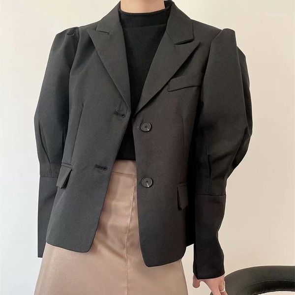 women's suits & blazers vinatge woman black puff sleeve blazer coats tide spring ladie soft design outerwear female elegant streetwear, White;black
women's suits & blazers vinatge woman black puff sleeve blazer coats tide spring ladie soft design outerwear female elegant streetwear, White;black