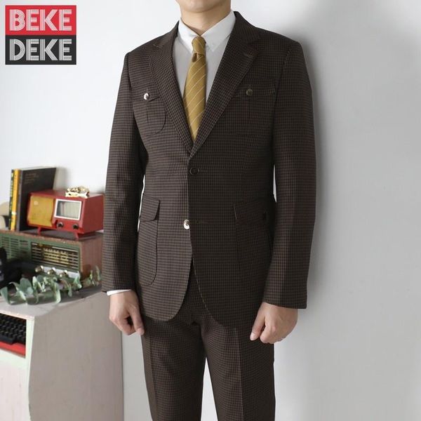 men's suits & blazers designer vintage elegant mens plaid business gentleman blazer pants two piece set slim fit classic formal dress s, White;black
men's suits & blazers designer vintage elegant mens plaid business gentleman blazer pants two piece set slim fit classic formal dress s, White;black